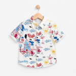 Kids' Sunday Doodles Short-Sleeve Button-Down Shirt