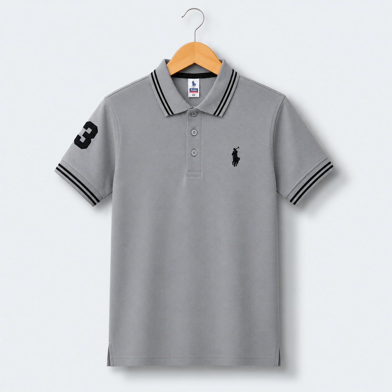 Boys Polo Premium Gray - Image 1