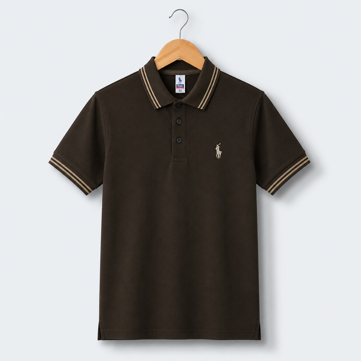 Boys Dark Brown Polo T-Shirt - Image 1