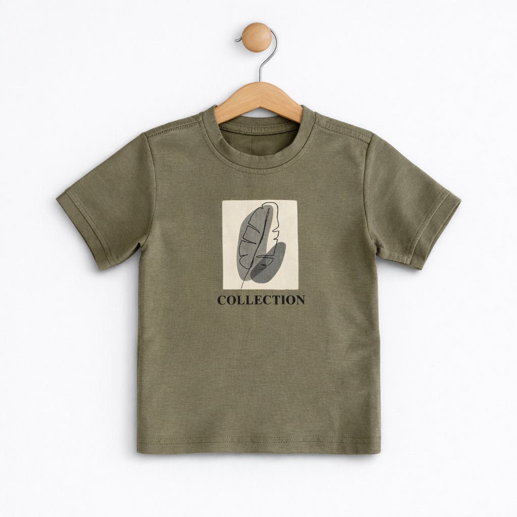 Boys Dream Collection Graphic T-Shirt – Olive Green - Image 1