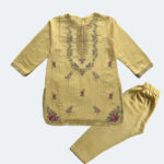 Girls Yellow Embroidered 2-Piece Traditional Outfit