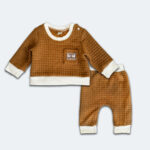 Soft Waffle Baby Suit – Camel Brown