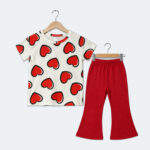Girls Summers Heart Print Co-Ord Set – Lightweight