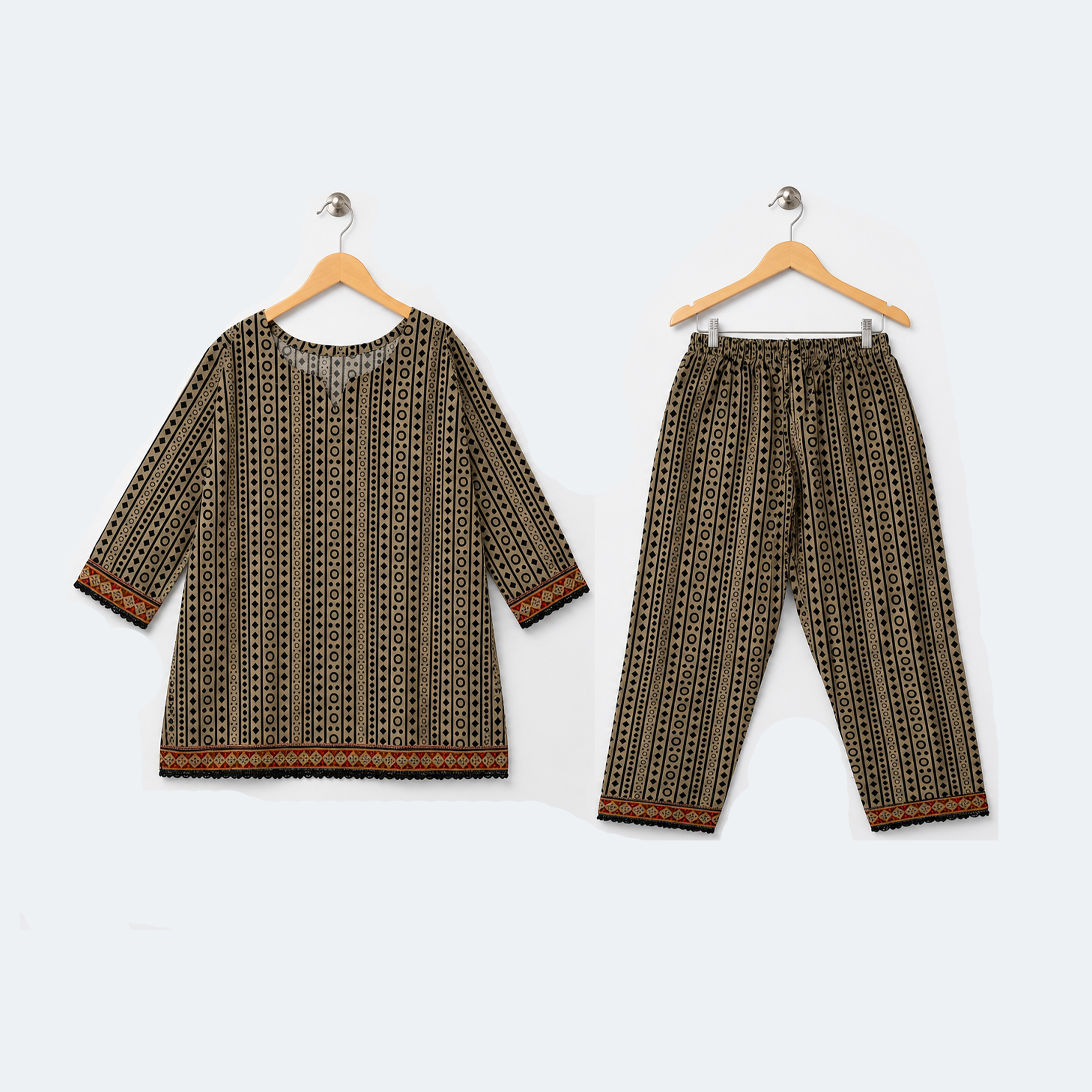 Girls Printed Lawn 2 Piece Co-Ord Set – Soft & Comfortable Summer Wear - Image 1