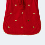 Girls Red Mirror Work Lawn 2-Piece Suit - Image 3