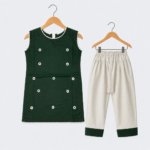 Girls 14 August Mirror Work Lawn 2 Piece Suit – Pakistan Independence Day Special